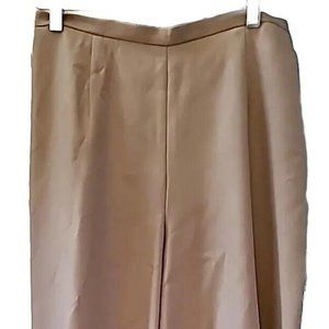 Talbots Womens Pants Trousers Slacks 8 Tan Silk Straight Leg Lined Classic